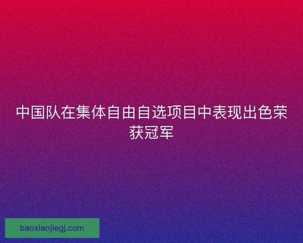 中国队在集体自由自选项目中表现出色荣获冠军